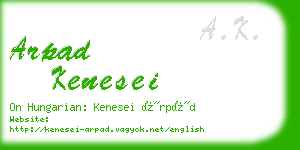 arpad kenesei business card